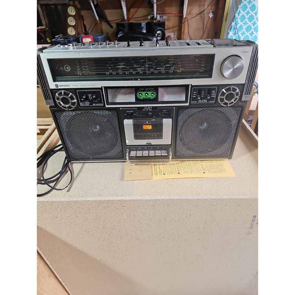 Vintage JVC RC-838W Boombox Ghettoblaster Stereo Radio Cassette Recorder TESTED